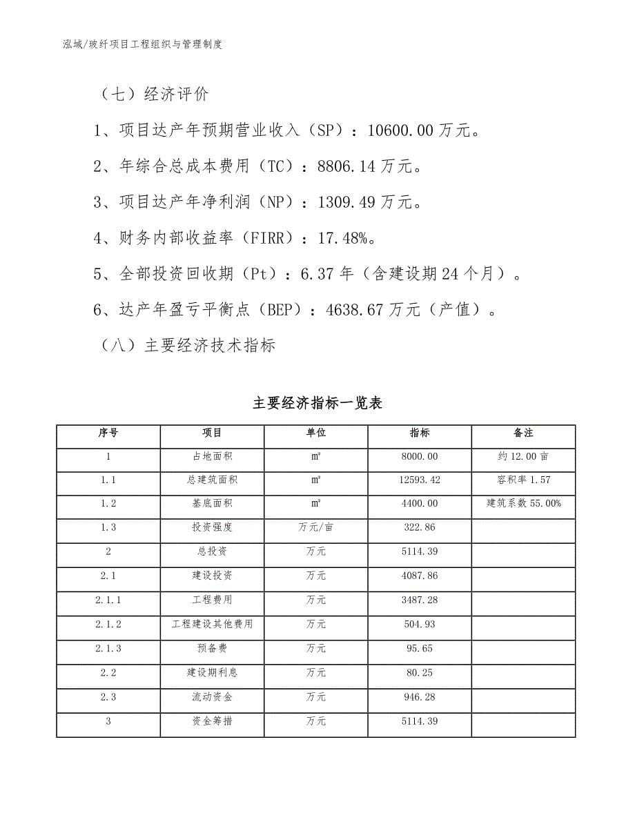 玻纤项目工程组织与管理制度_范文_第5页