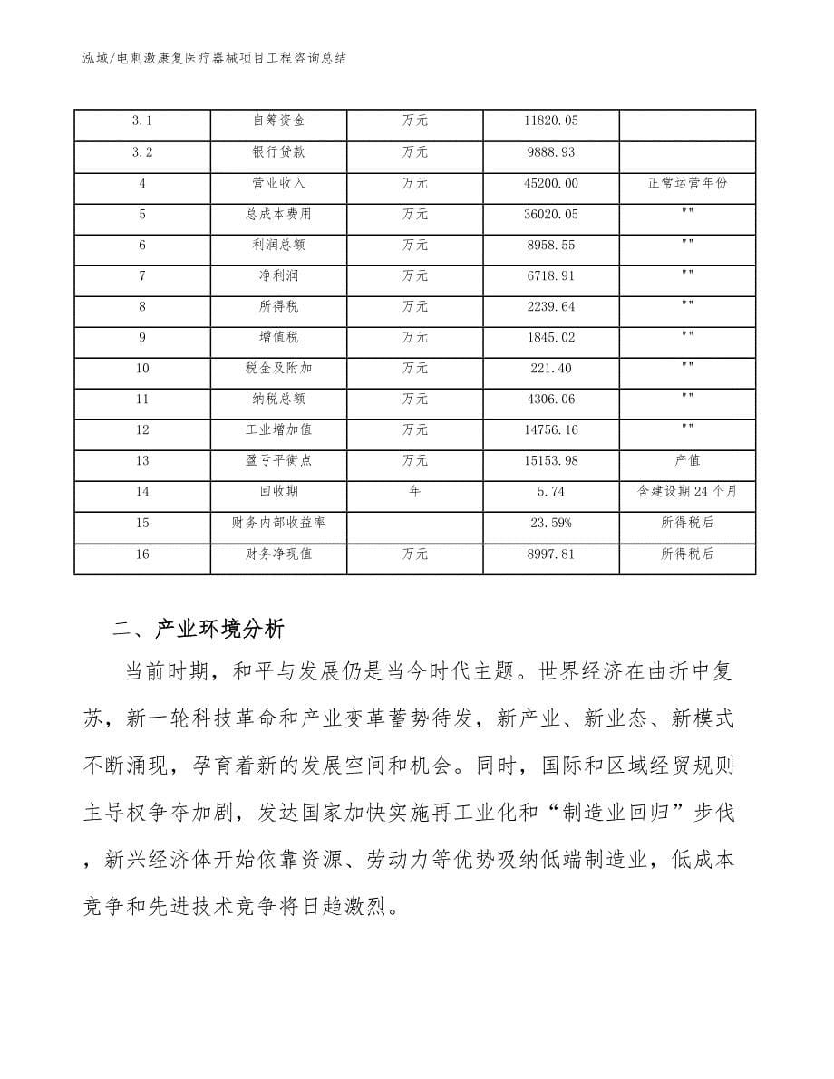 电刺激康复医疗器械项目工程咨询总结_第5页