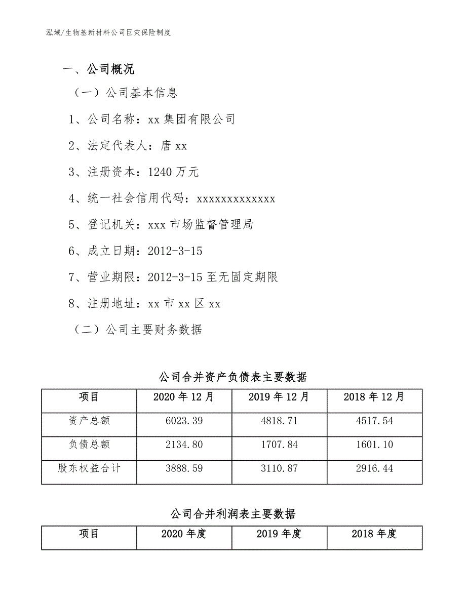 生物基新材料公司巨灾保险制度（范文）_第3页