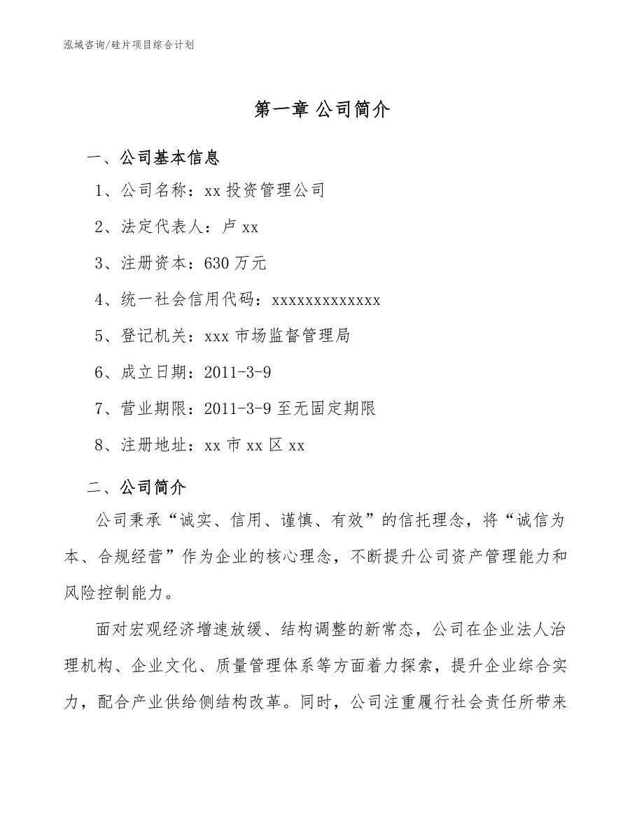 硅片项目综合计划_第3页