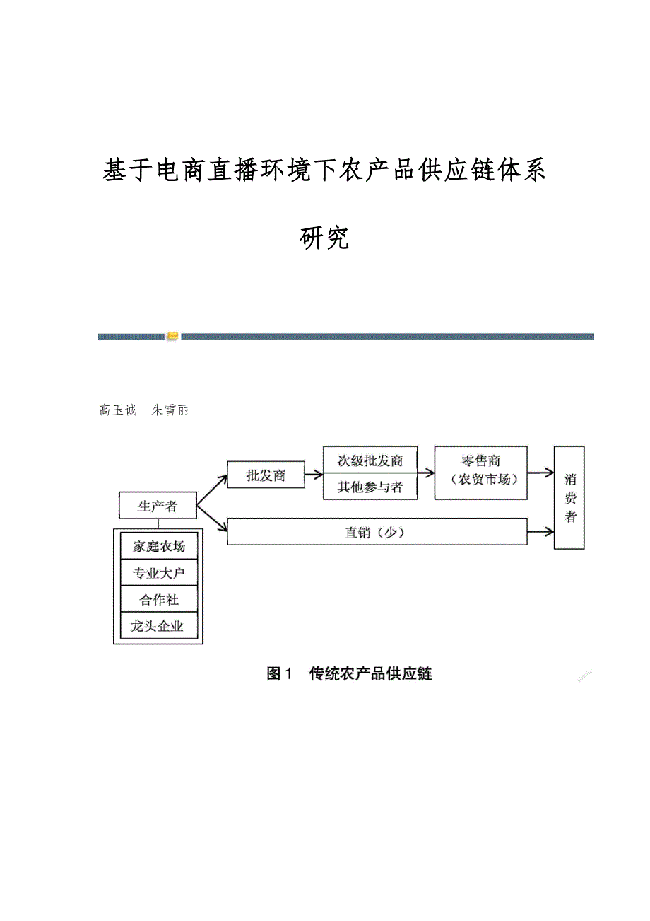 基于电商直播环境下农产品供应链体系研究_第1页