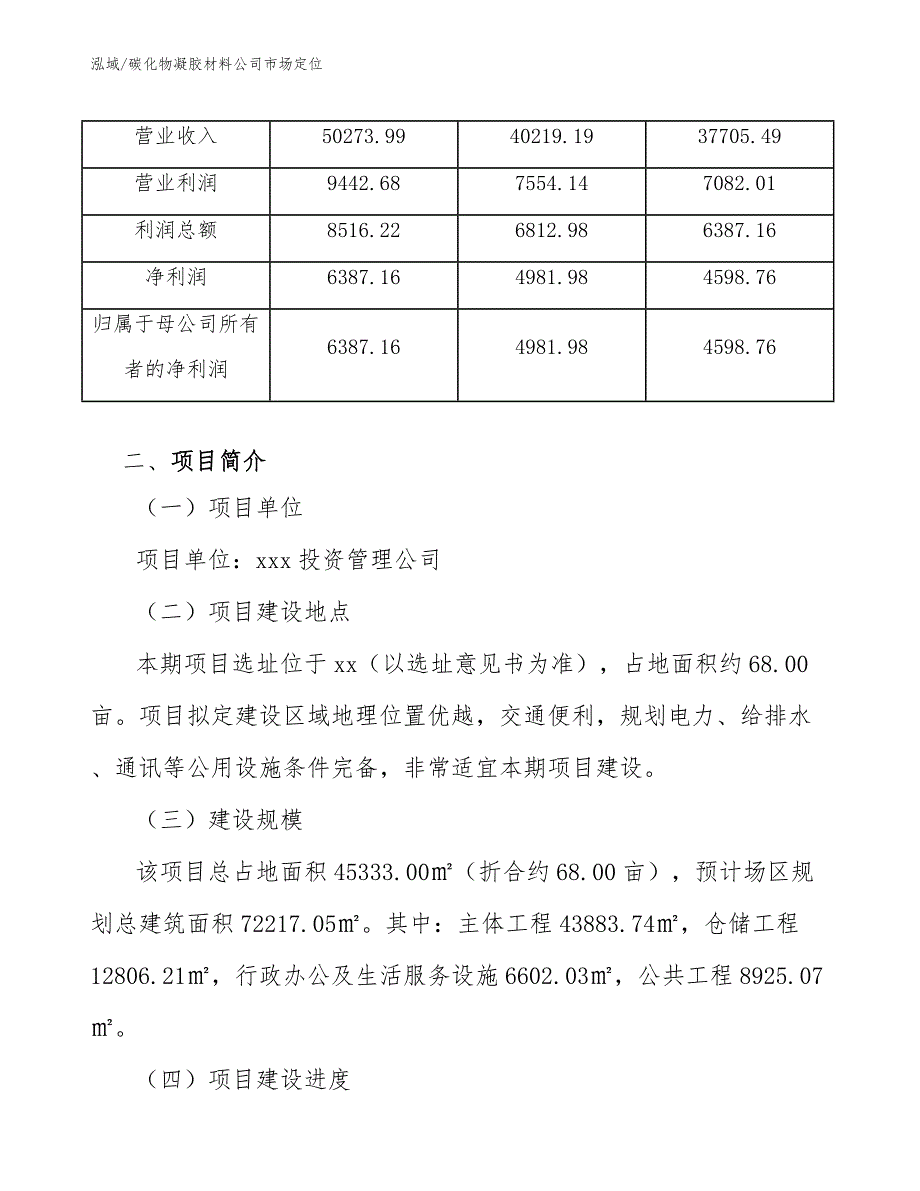 碳化物凝胶材料公司市场定位_第4页