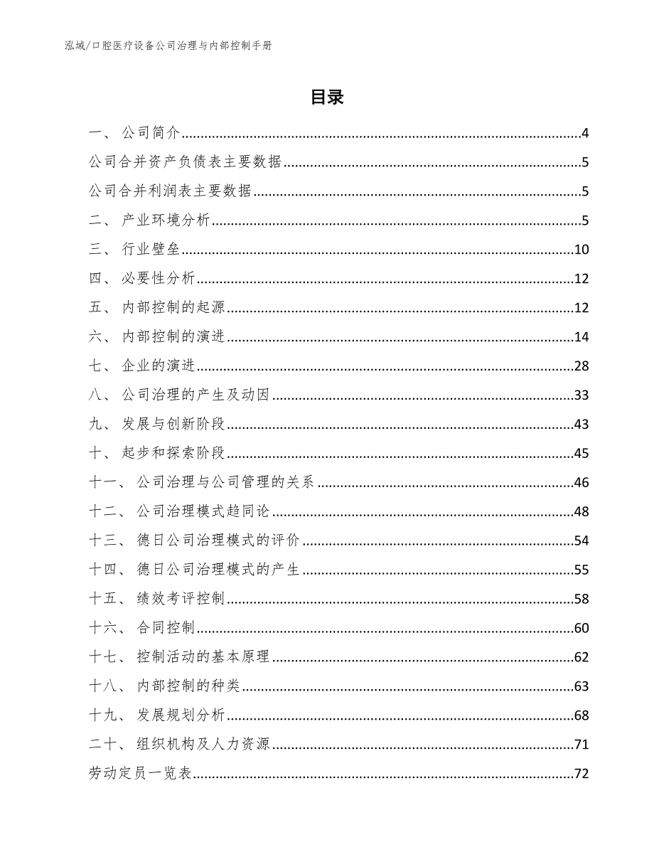 口腔医疗设备公司治理与内部控制手册（参考）_第2页