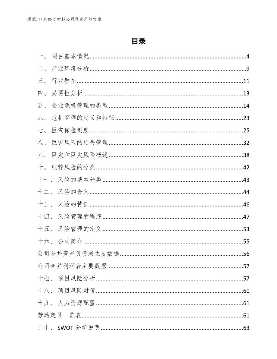 口腔修复材料公司巨灾风险方案【范文】_第2页