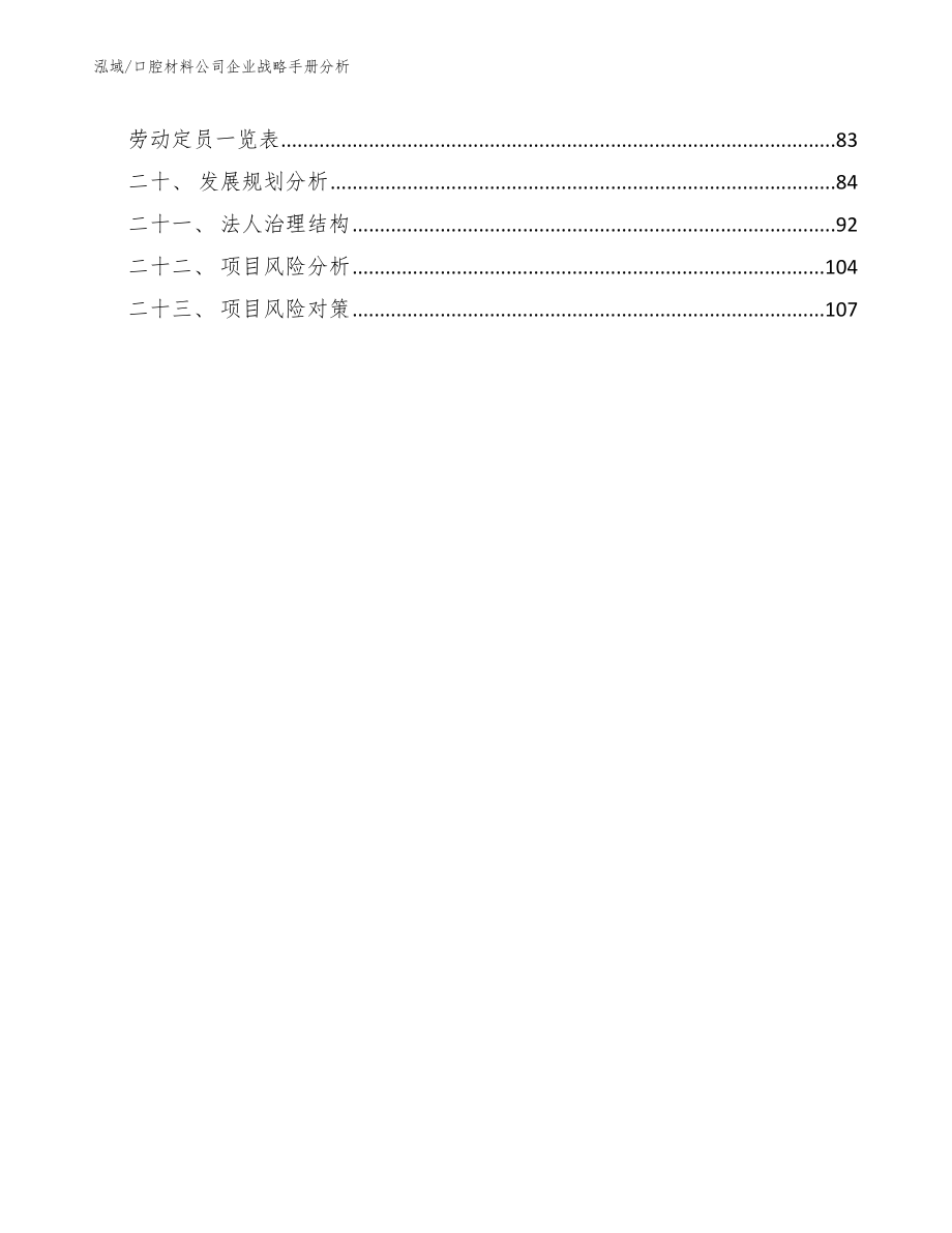 口腔材料公司企业战略手册分析（范文）_第2页