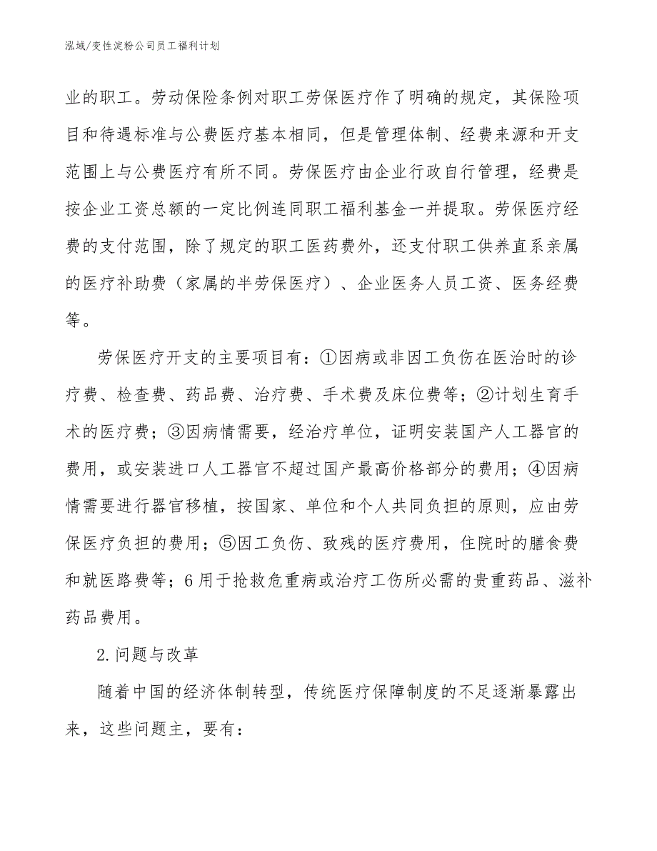 变性淀粉公司员工福利计划_参考_第4页