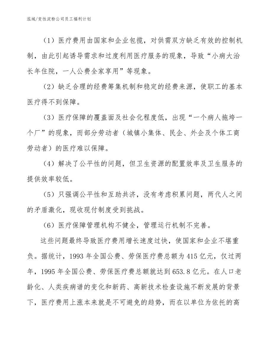 变性淀粉公司员工福利计划_参考_第5页