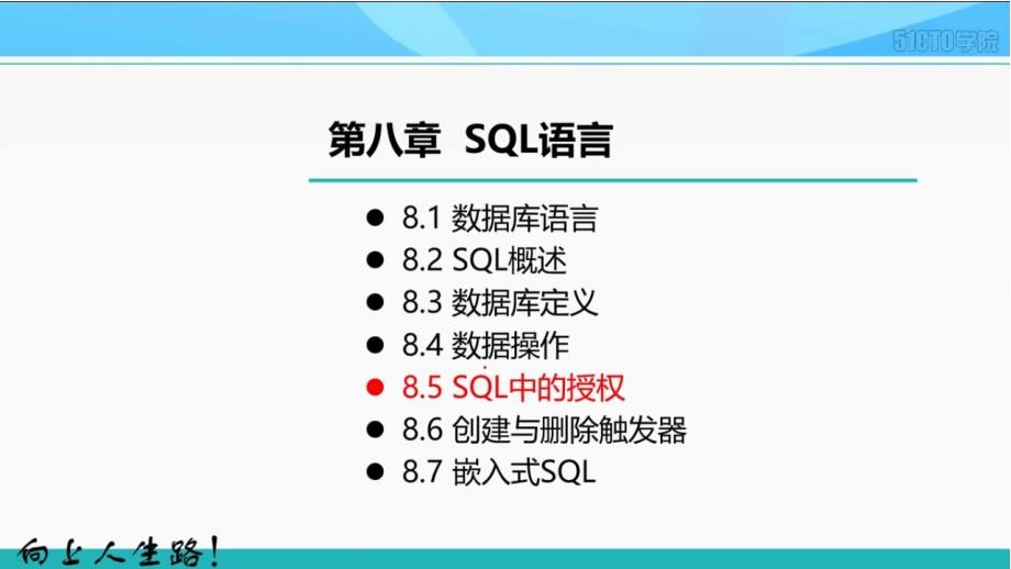 8-4SQL语言--SQL中的授权_第1页