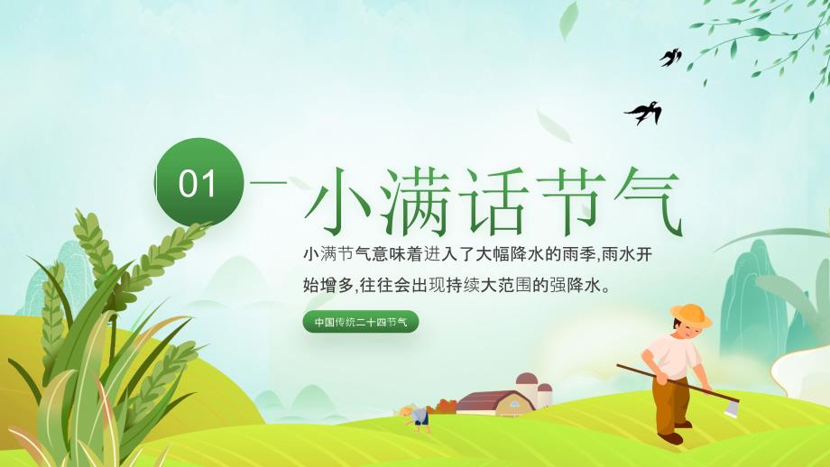 绿色卡通风中国传统二十四节气之小满PPT模板_第3页