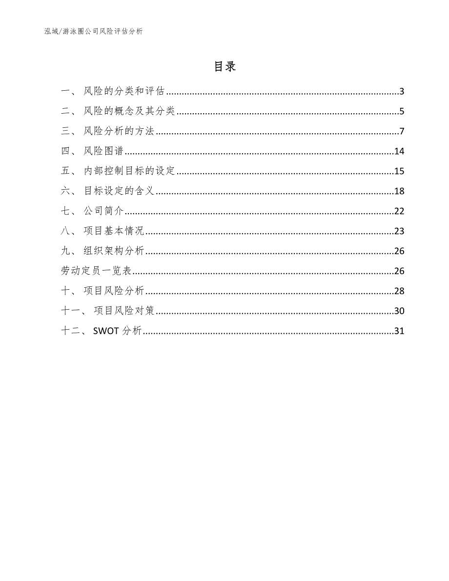 游泳圈公司风险评估分析（范文）_第2页