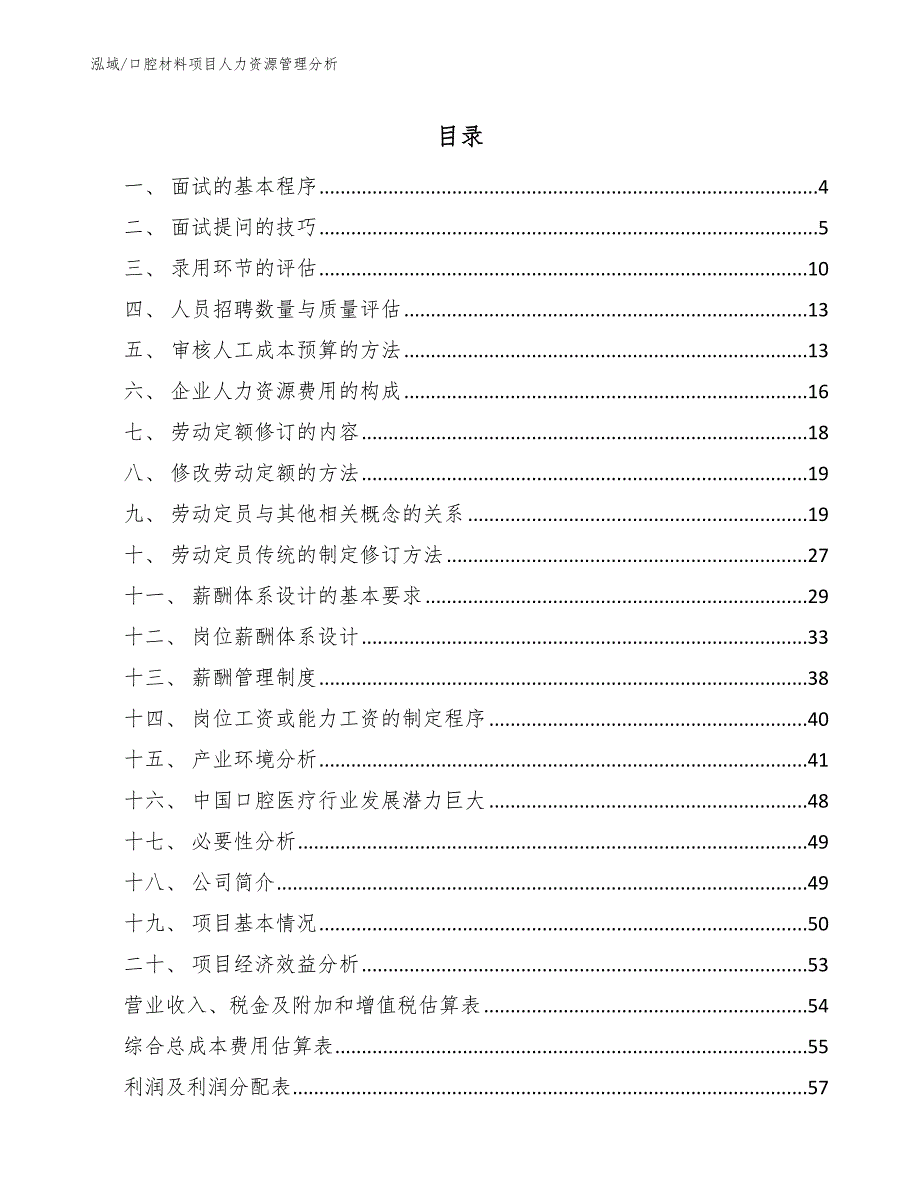 口腔材料项目人力资源管理分析（参考）_第2页