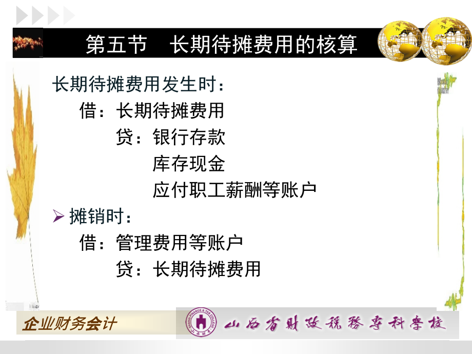 企业财务会计 第二版 高翠莲 第七章第五节长期待摊费用的核算_第3页