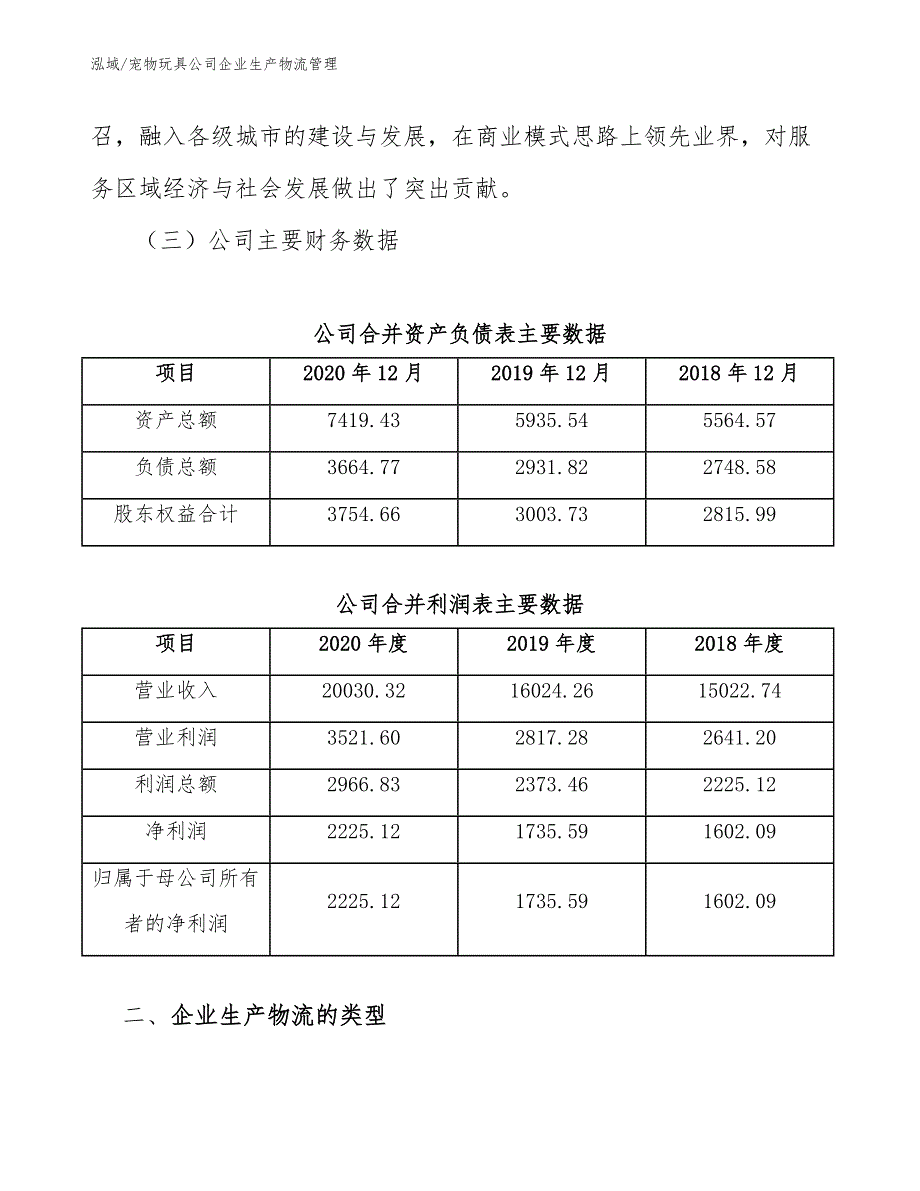 宠物玩具公司企业生产物流管理【范文】_第3页