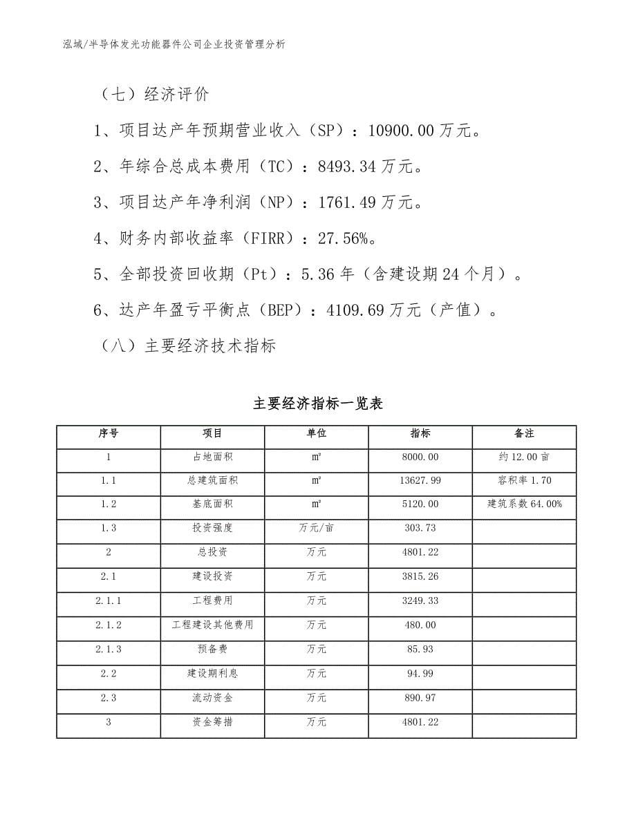 半导体发光功能器件公司企业投资管理分析_第5页