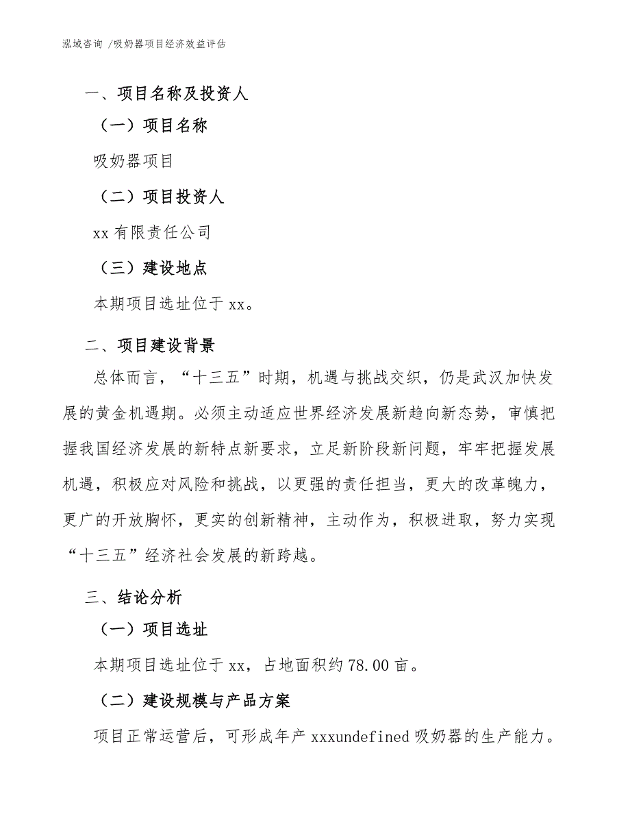 吸奶器项目经济效益评估-模板_第4页