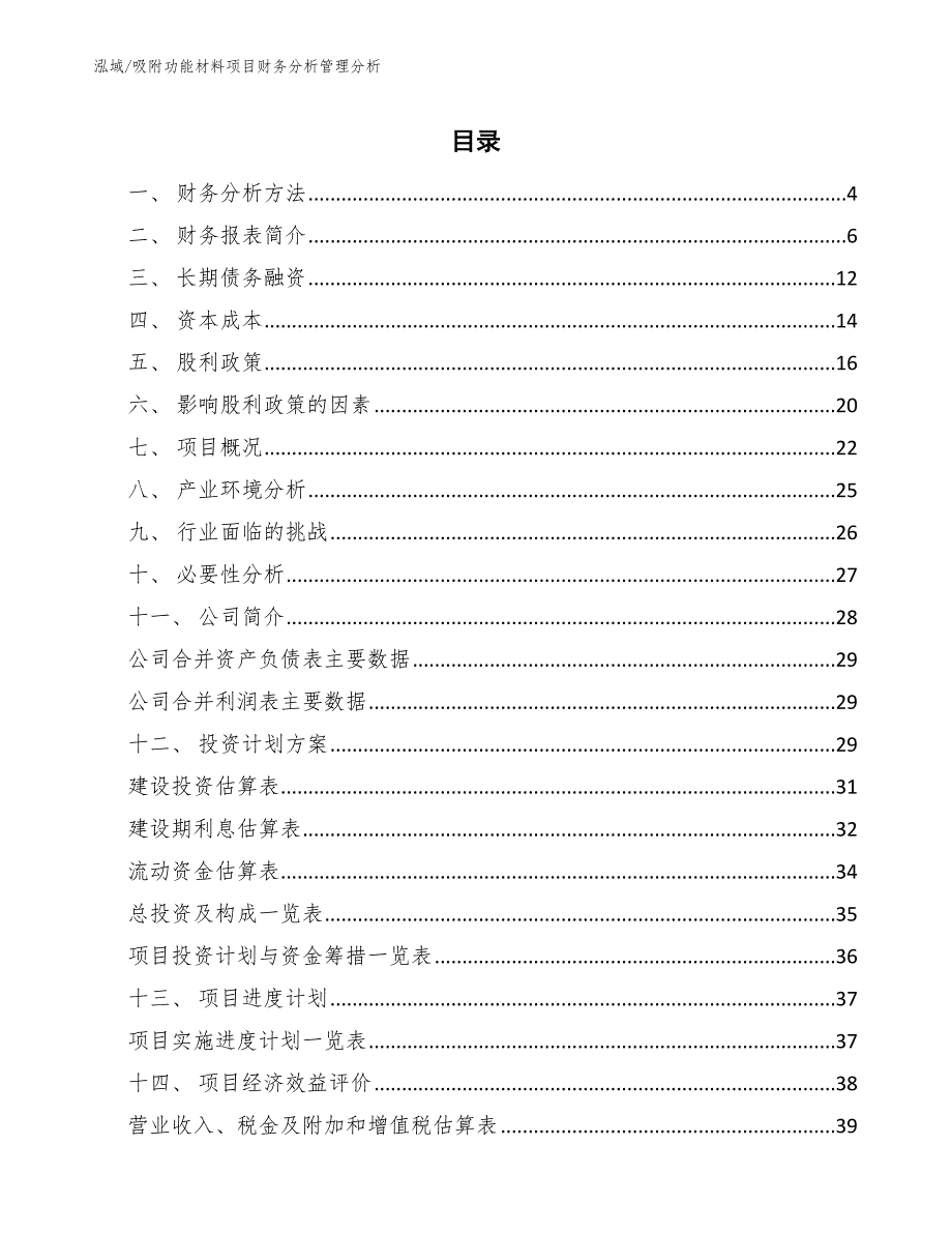 吸附功能材料项目财务分析管理分析（范文）_第2页