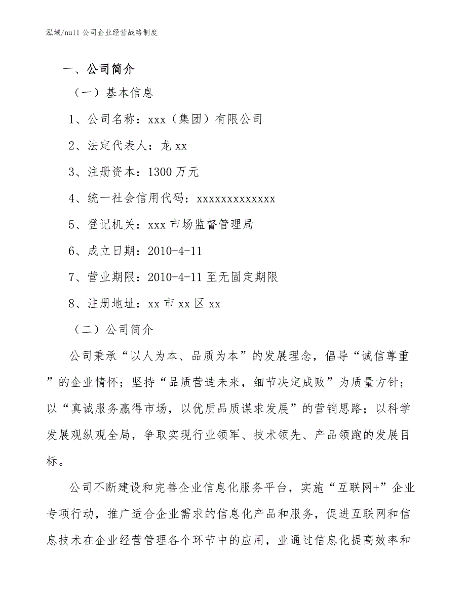 null公司企业经营战略制度（参考）_第2页