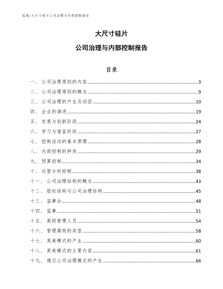 大尺寸硅片公司治理与内部控制报告_第1页