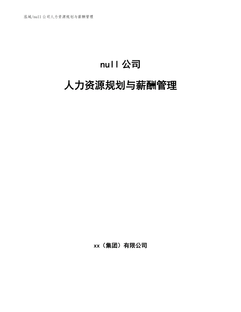 null公司人力资源规划与薪酬管理_第1页