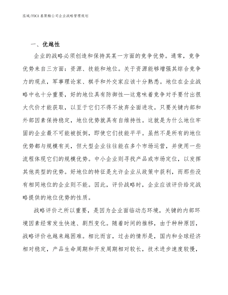 FDCA基聚酯公司企业战略管理规划_参考_第3页