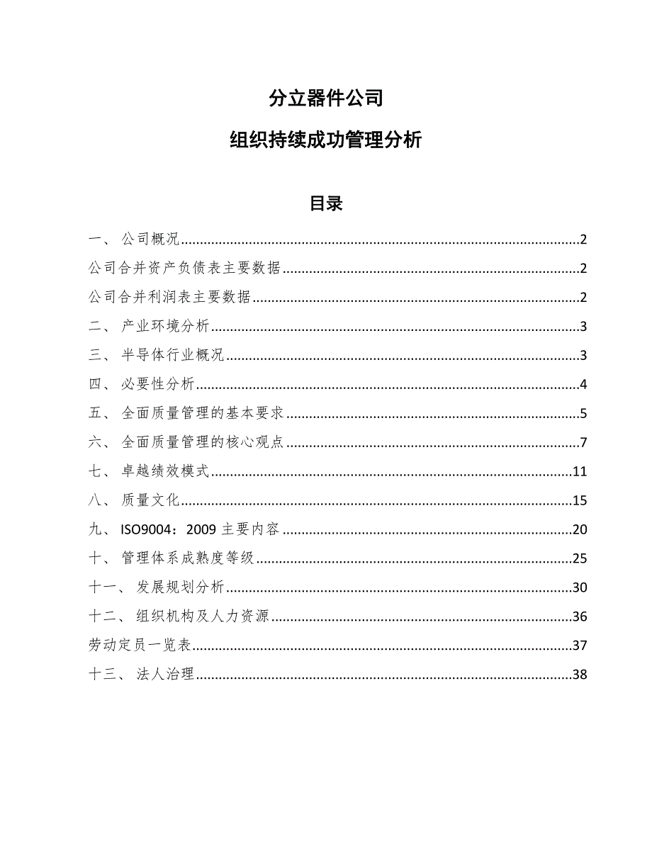 分立器件公司组织持续成功管理分析_范文_第1页