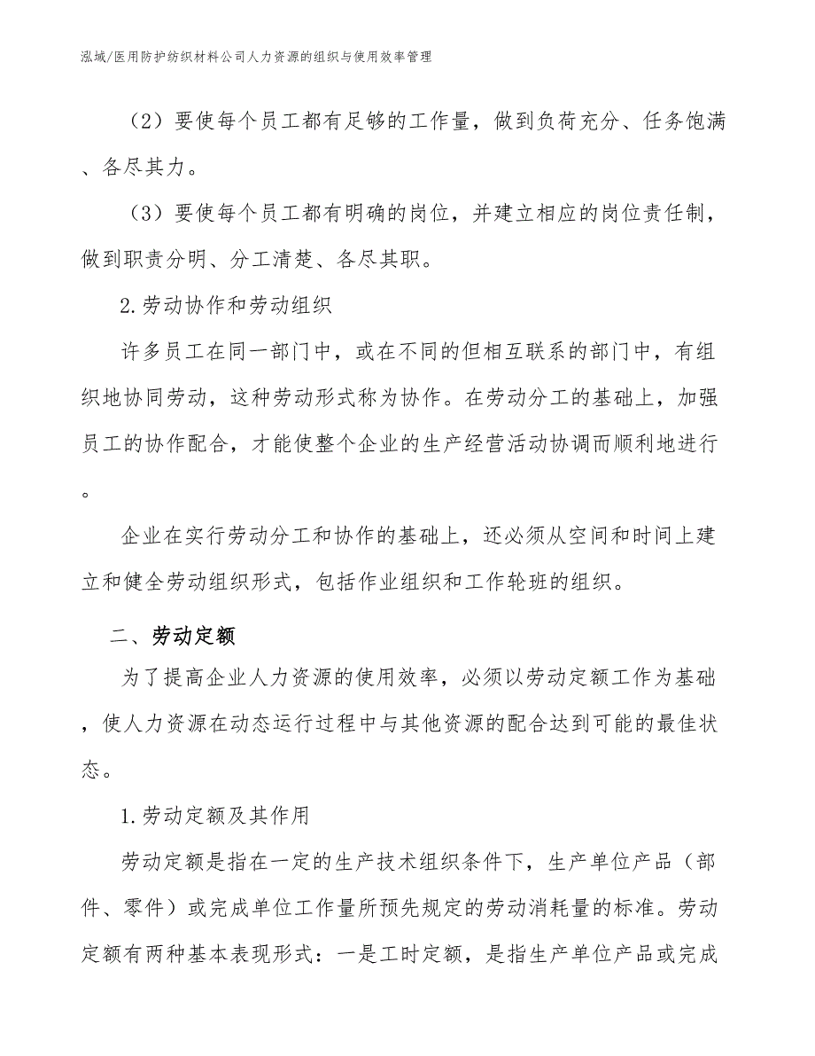 医用防护纺织材料公司人力资源的组织与使用效率管理_第3页