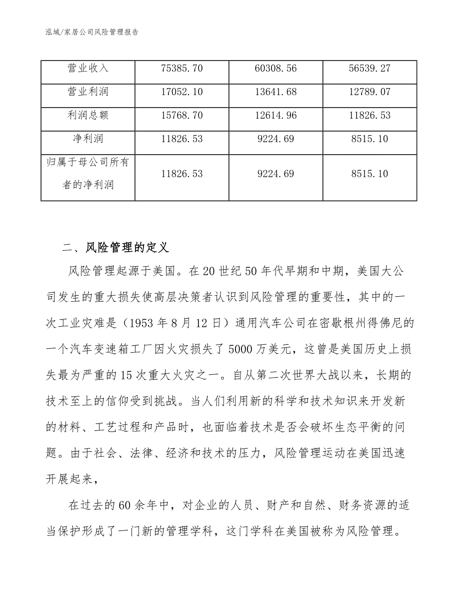 家居公司风险管理报告_范文_第4页