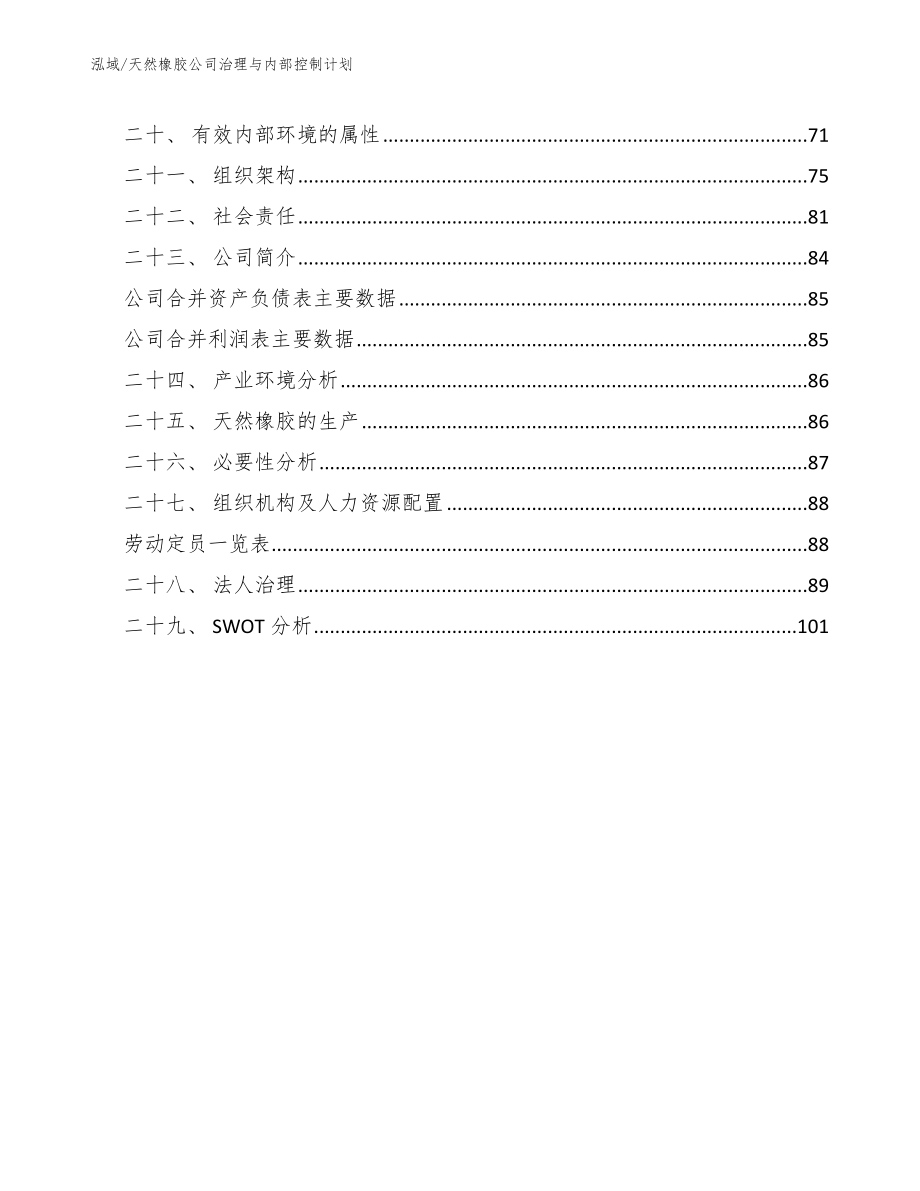 天然橡胶公司治理与内部控制计划_第2页