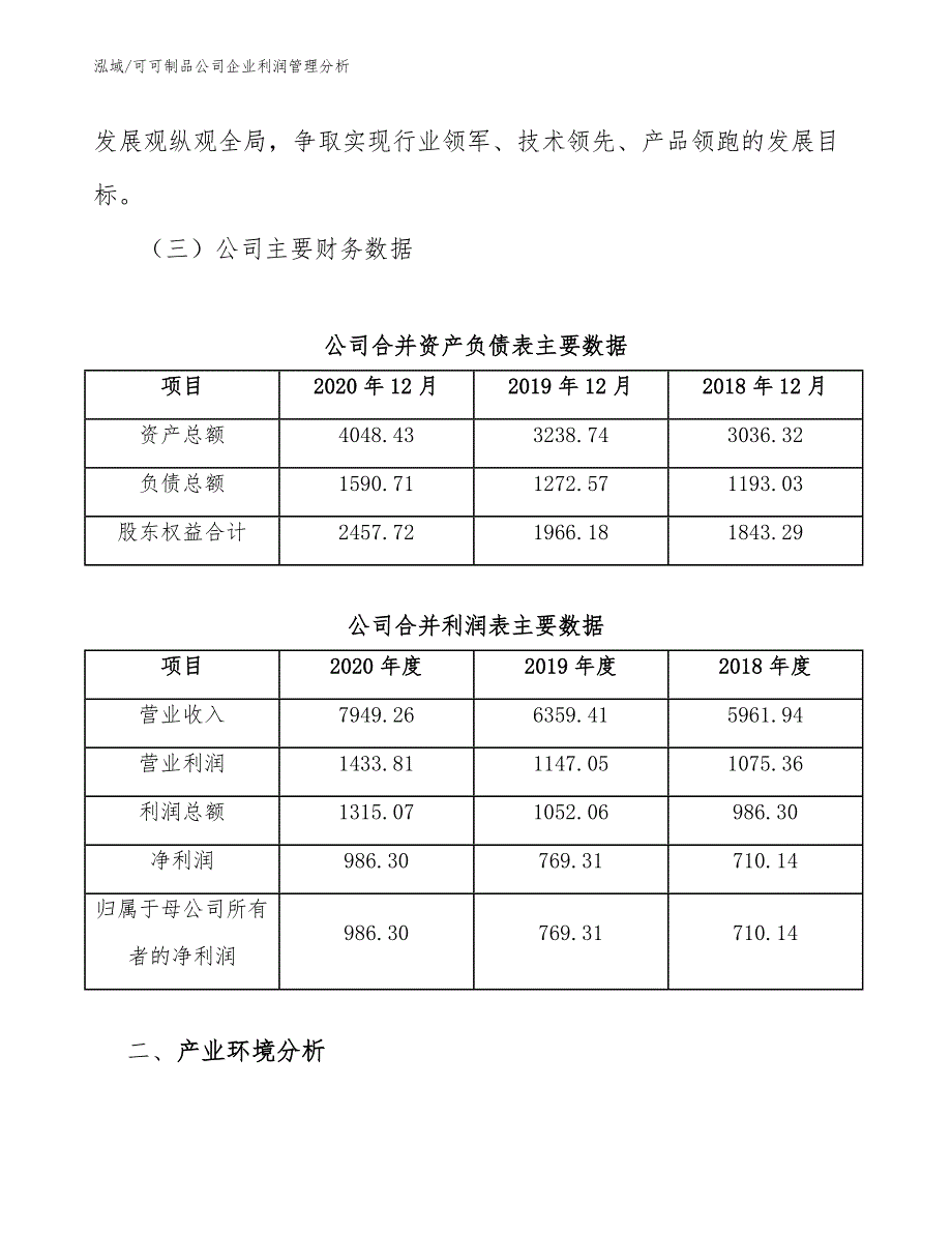 可可制品公司企业利润管理分析_第3页