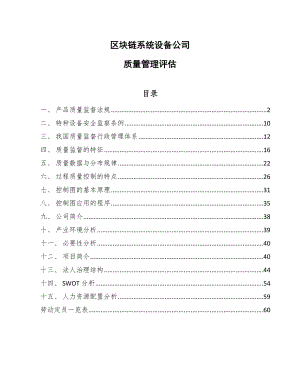 区块链系统设备公司质量管理评估【范文】