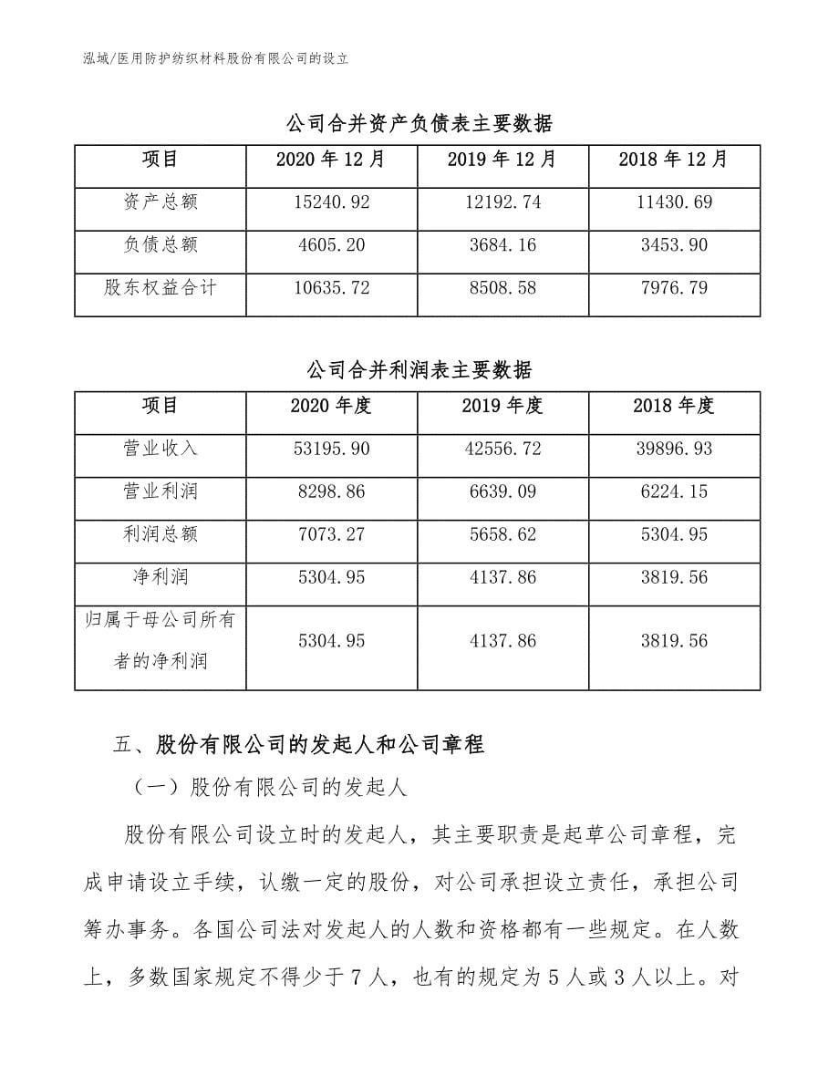 医用防护纺织材料股份有限公司的设立（参考）_第5页