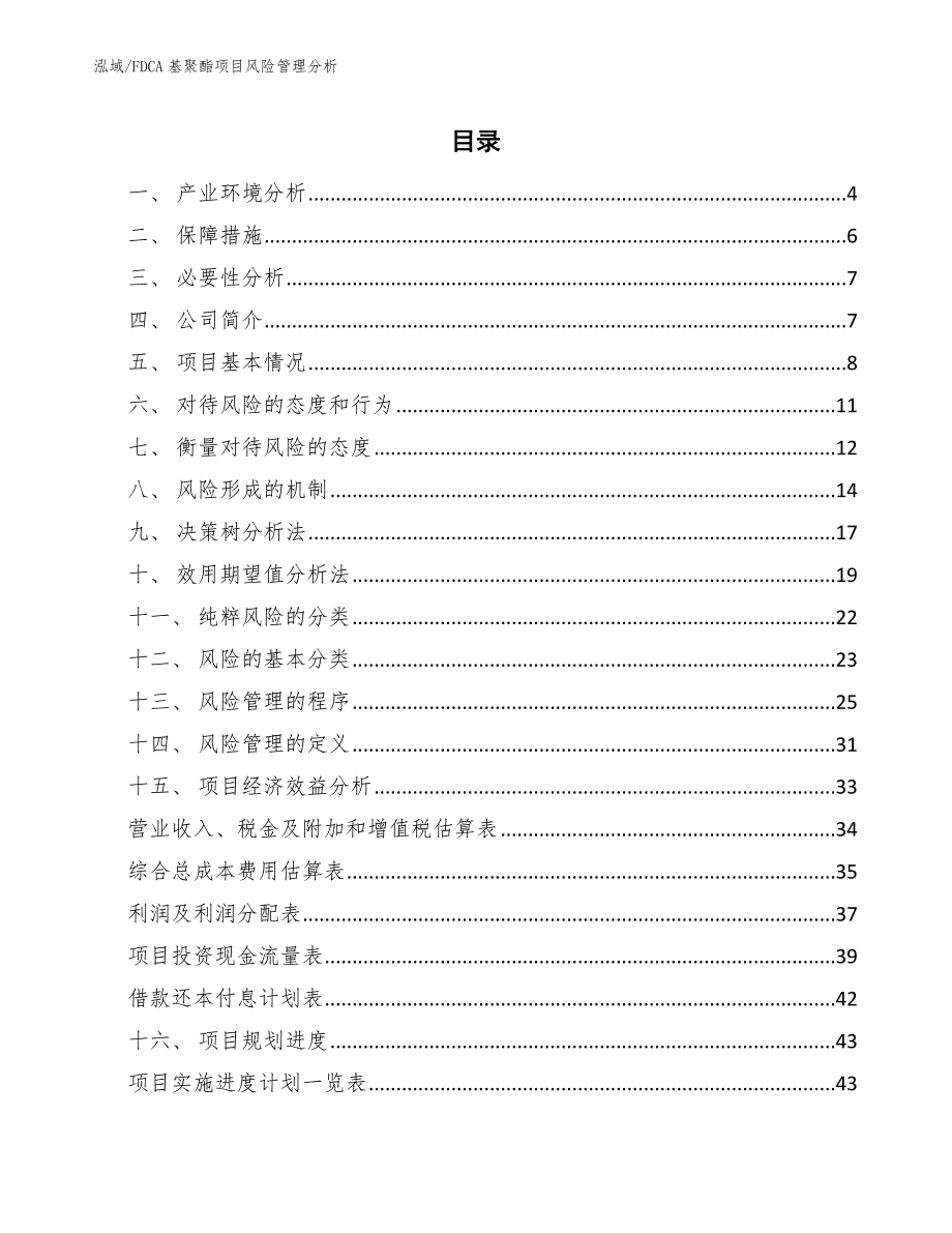 FDCA基聚酯项目风险管理分析【范文】_第2页