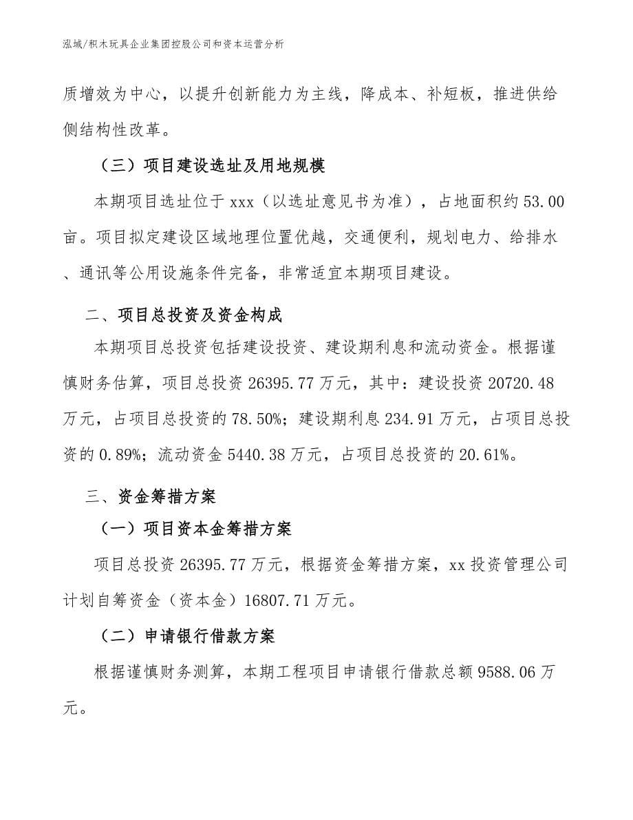 积木玩具企业集团控股公司和资本运营分析【范文】_第5页