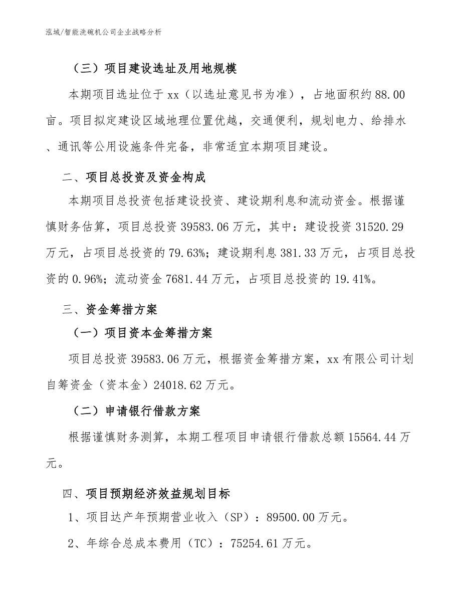 智能洗碗机公司企业战略分析【范文】_第5页