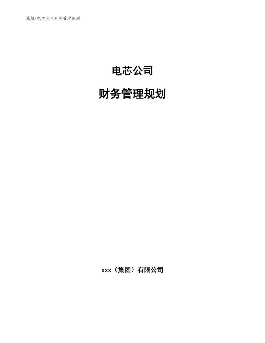 电芯公司财务管理规划_参考_第1页