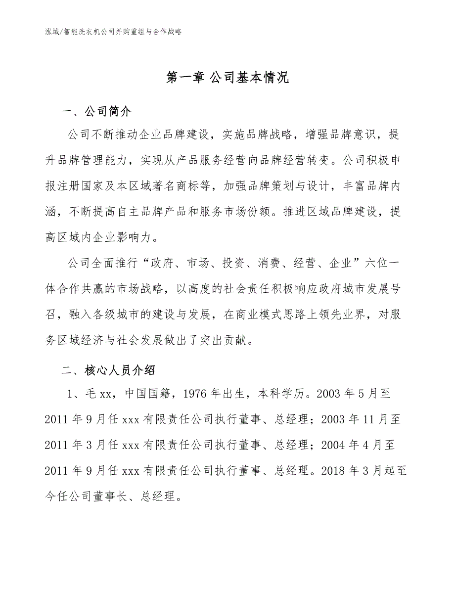 智能洗衣机公司并购重组与合作战略（范文）_第4页