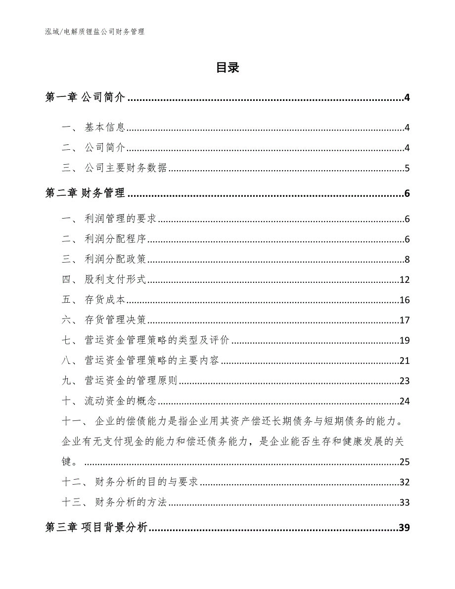 电解质锂盐公司财务管理_第2页