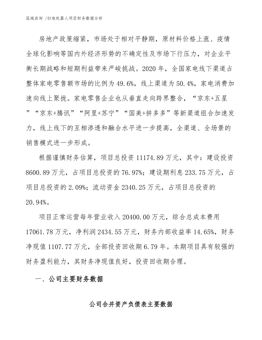 扫地机器人项目财务数据分析-（范文模板）_第4页