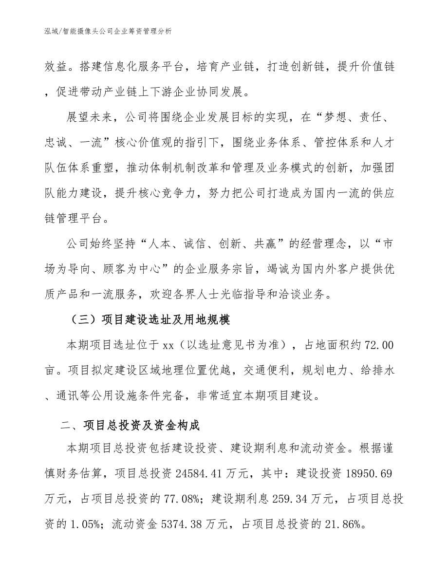 智能摄像头公司企业筹资管理分析_第5页