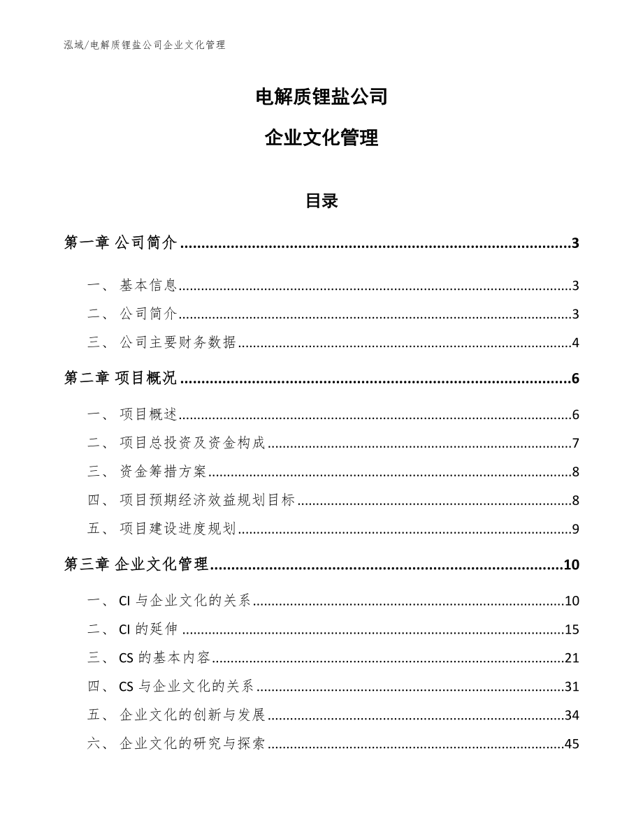 电解质锂盐公司企业文化管理【范文】_第1页