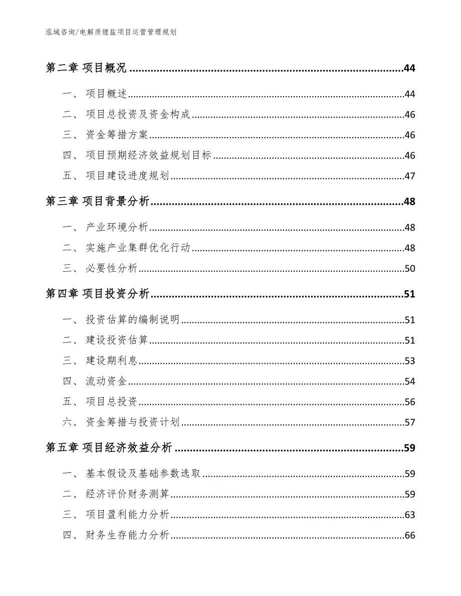 电解质锂盐项目运营管理规划（范文）_第2页