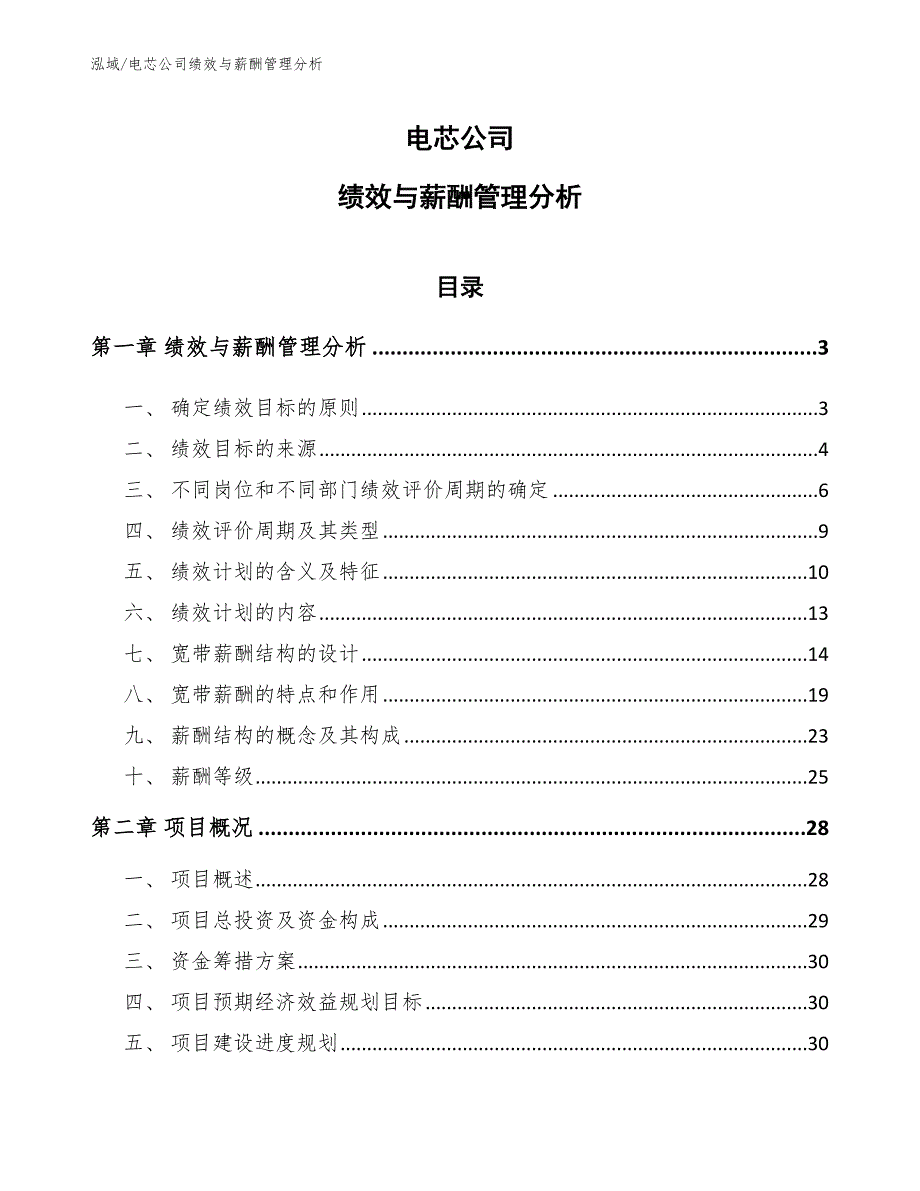 电芯公司绩效与薪酬管理分析【参考】_第1页