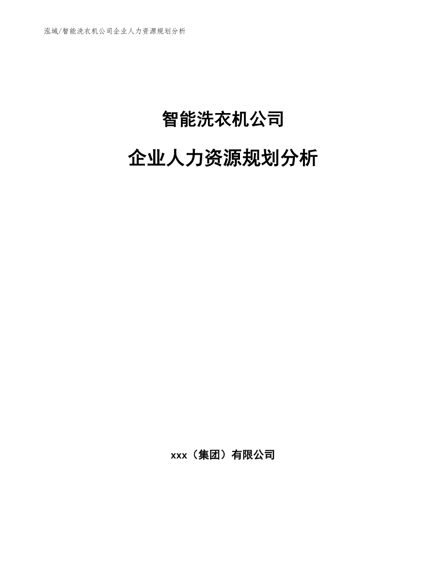 智能洗衣机公司企业人力资源规划分析【范文】_第1页