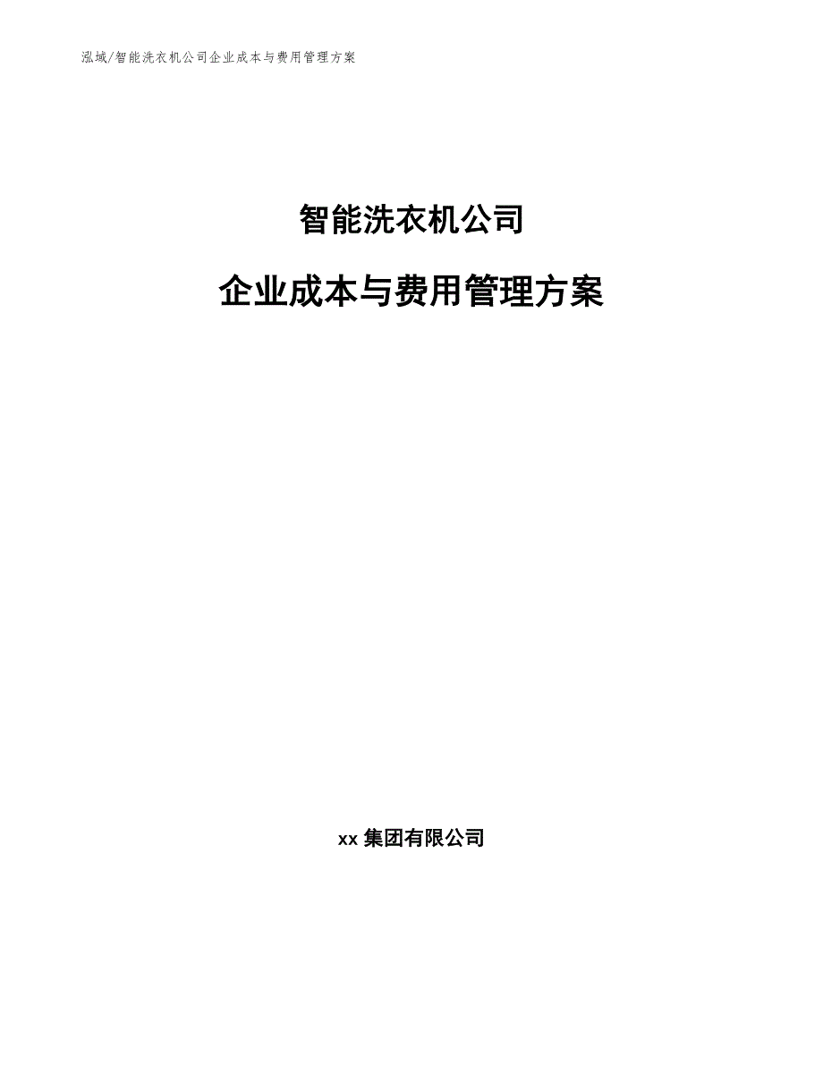 智能洗衣机公司企业成本与费用管理方案_第1页