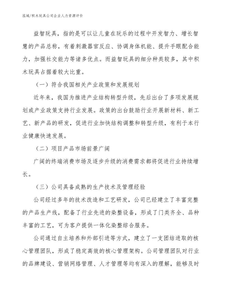 积木玩具公司企业人力资源评价_第5页