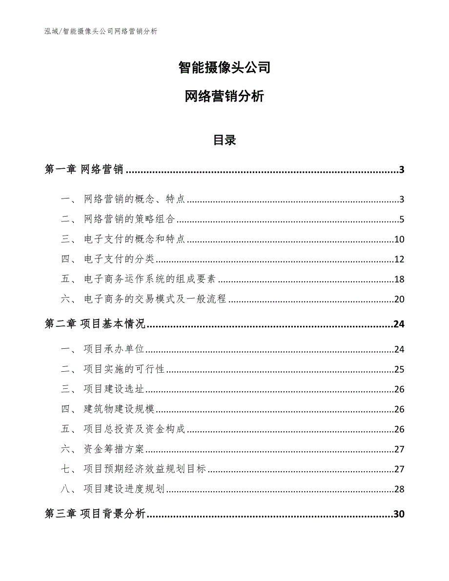 智能摄像头公司网络营销分析_第1页