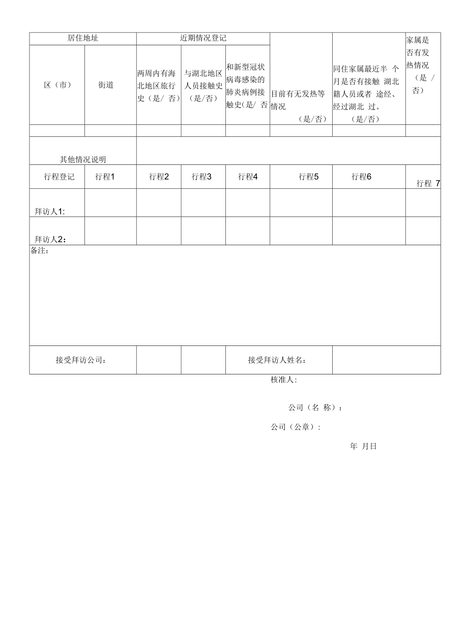 疫情防控来访申请表_第2页