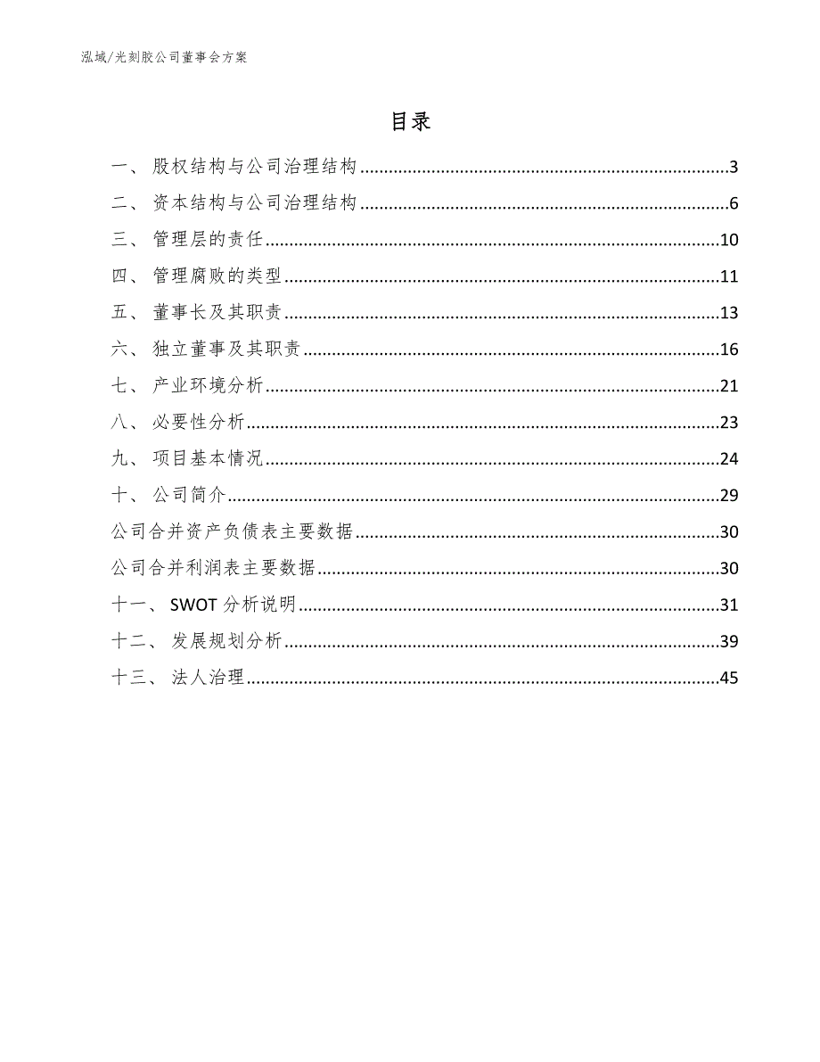 光刻胶公司董事会方案【范文】_第2页