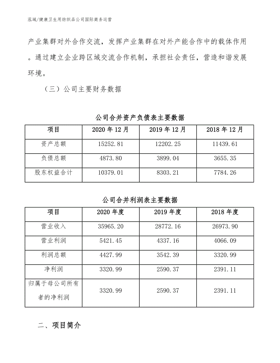 健康卫生用纺织品公司国际商务运营_第4页