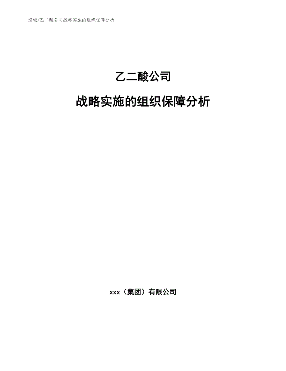 乙二酸公司战略实施的组织保障分析（参考）_第1页